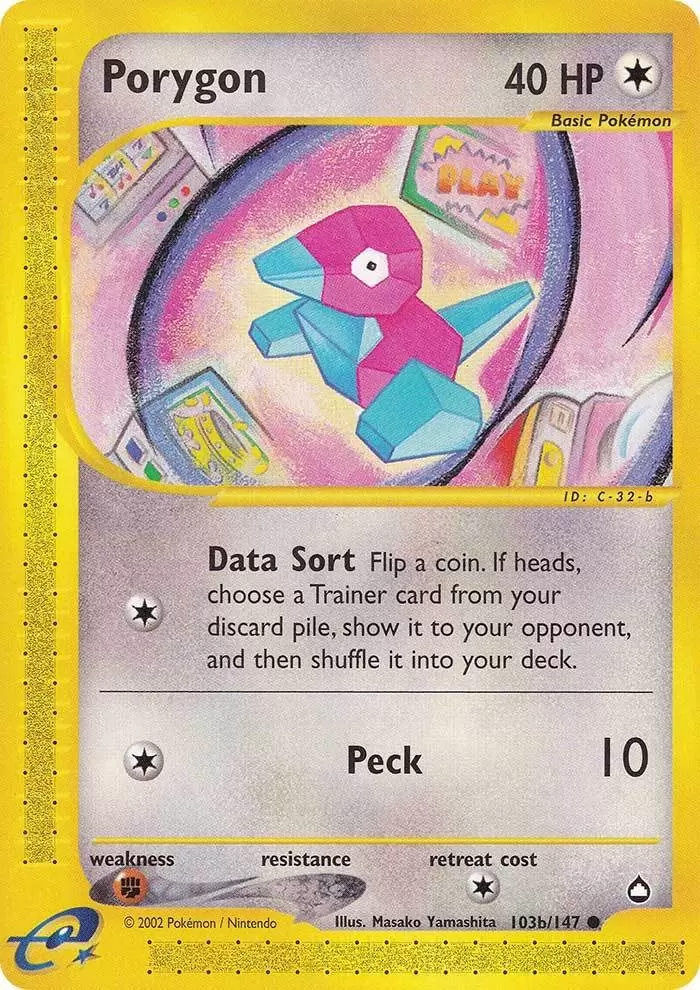 Porygon (103b/147) [Aquapolis] | Dumpster Cat Games