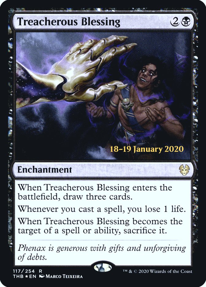 Treacherous Blessing [Theros Beyond Death Prerelease Promos] | Dumpster Cat Games