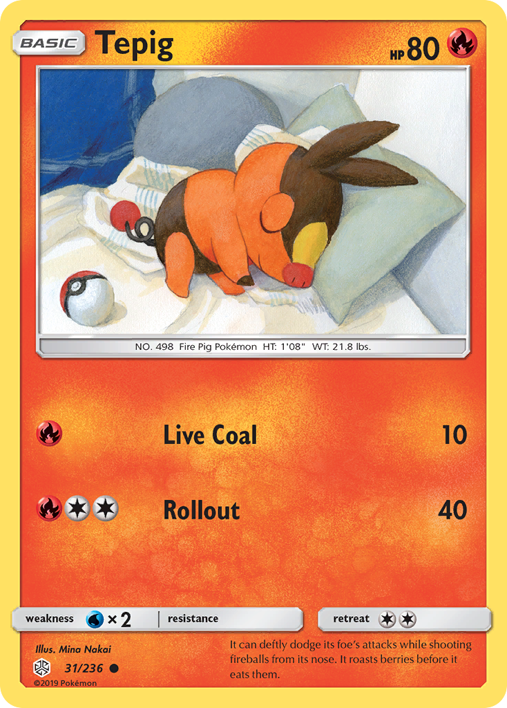 Tepig (31/236) [Sun & Moon: Cosmic Eclipse] | Dumpster Cat Games