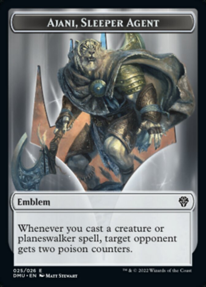 Soldier // Ajani, Sleeper Agent Emblem Double-sided Token [Dominaria United Tokens] | Dumpster Cat Games