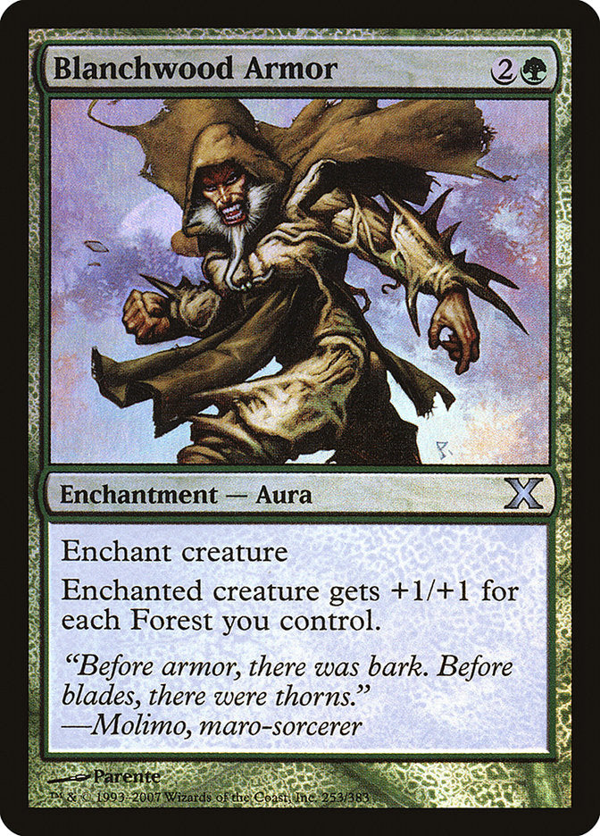 Blanchwood Armor (Premium Foil) [Tenth Edition] | Dumpster Cat Games