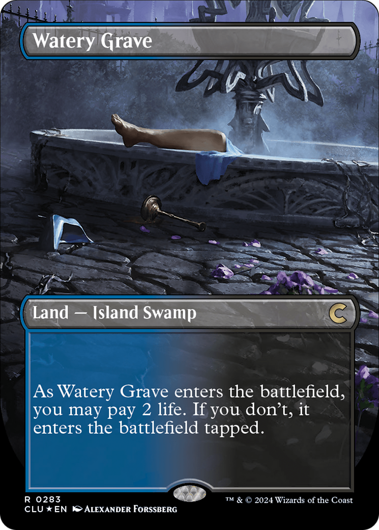 Watery Grave (Borderless) [Ravnica: Clue Edition] | Dumpster Cat Games
