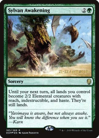 Sylvan Awakening [Dominaria Promos] | Dumpster Cat Games
