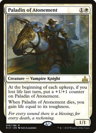 Paladin of Atonement [Rivals of Ixalan] | Dumpster Cat Games