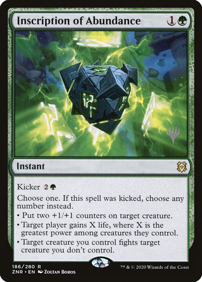 Inscription of Abundance (Promo Pack) [Zendikar Rising Promos] | Dumpster Cat Games