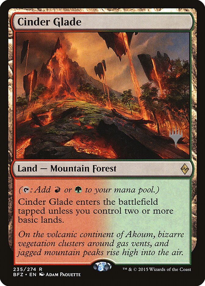 Cinder Glade [Battle for Zendikar Promos] | Dumpster Cat Games