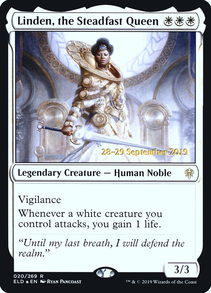 Linden, the Steadfast Queen  [Throne of Eldraine Prerelease Promos] | Dumpster Cat Games