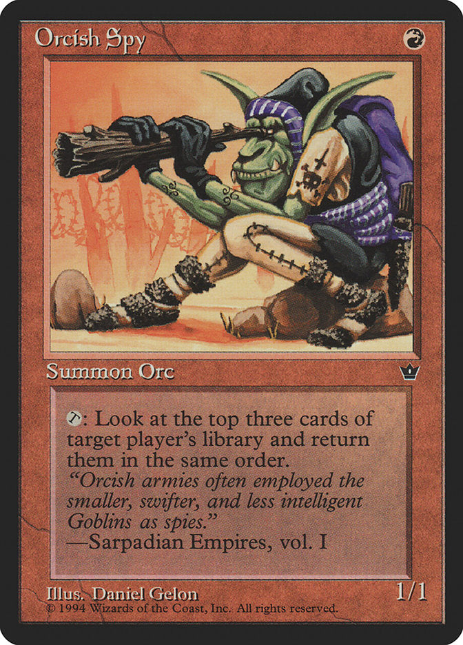 Orcish Spy (Daniel Gelon) [Fallen Empires] | Dumpster Cat Games