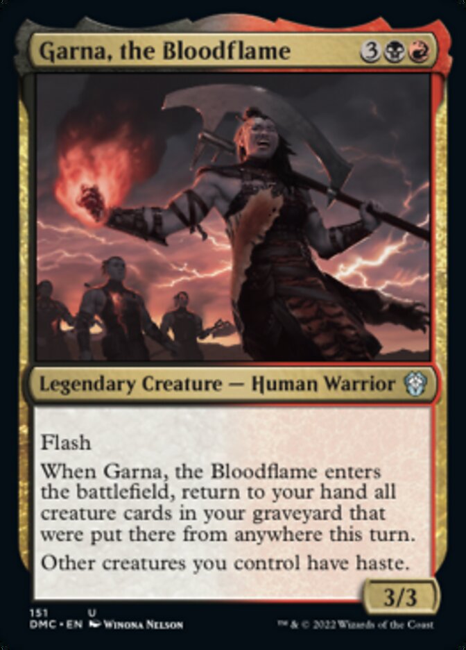 Garna, the Bloodflame [Dominaria United Commander] | Dumpster Cat Games