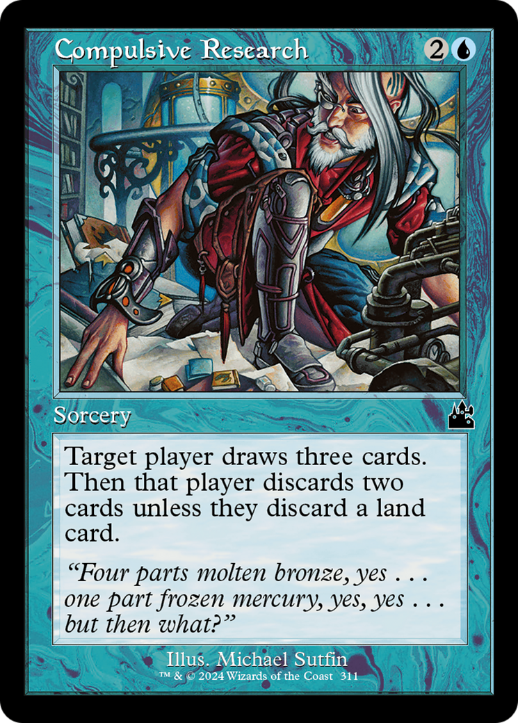 Compulsive Research (Retro Frame) [Ravnica Remastered] | Dumpster Cat Games