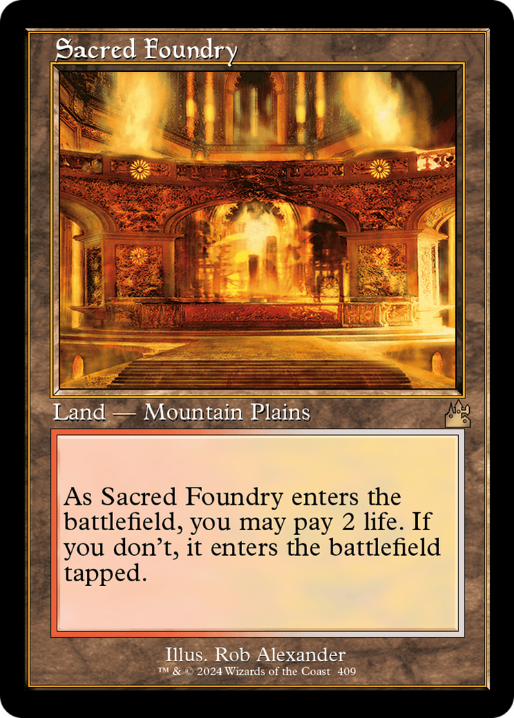 Sacred Foundry (Retro) [Ravnica Remastered] | Dumpster Cat Games