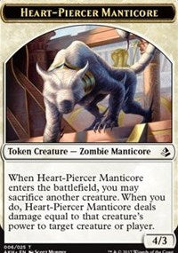 Heart-Piercer Manticore // Warrior Token [Amonkhet Tokens] | Dumpster Cat Games
