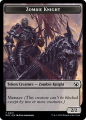 Zombie Knight // Human (6) Double-Sided Token [March of the Machine Commander Tokens] | Dumpster Cat Games
