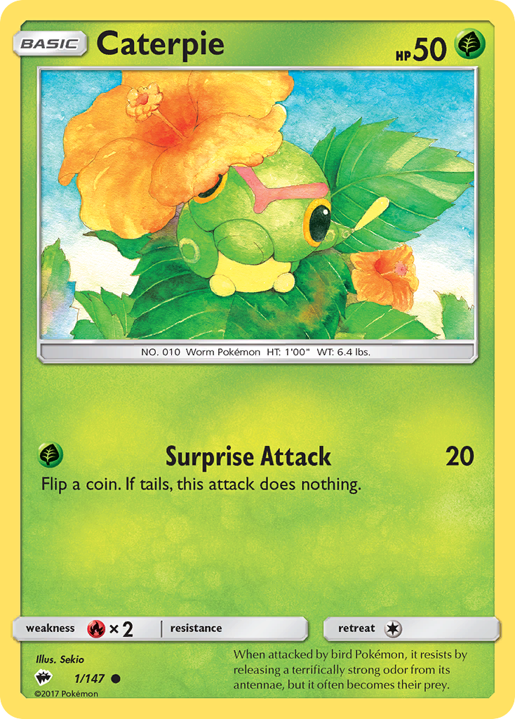 Caterpie (1/147) [Sun & Moon: Burning Shadows] | Dumpster Cat Games