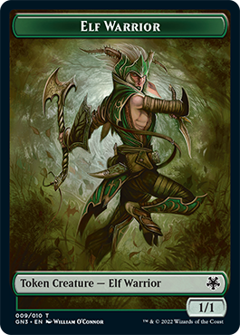 Dragon // Elf Warrior Double-Sided Token [Game Night: Free-for-All Tokens] | Dumpster Cat Games