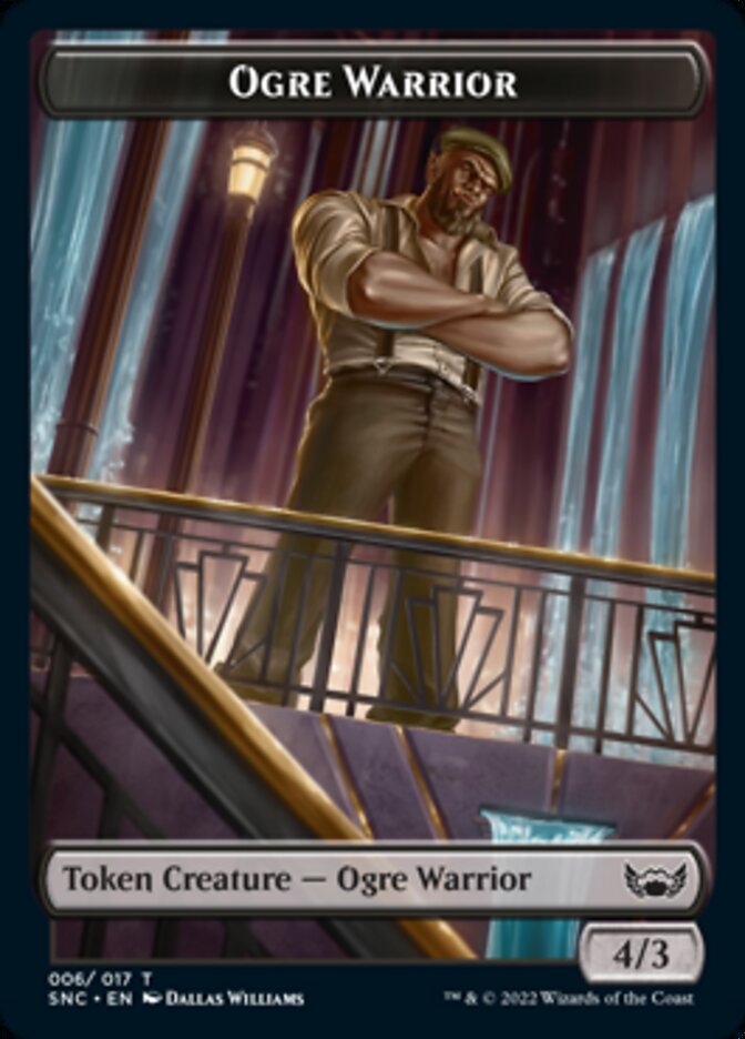 Ogre Warrior // Rhino Warrior Double-sided Token [Streets of New Capenna Tokens] | Dumpster Cat Games
