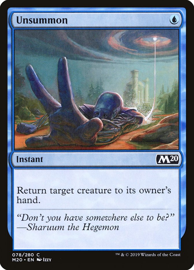 Unsummon [Core Set 2020] | Dumpster Cat Games