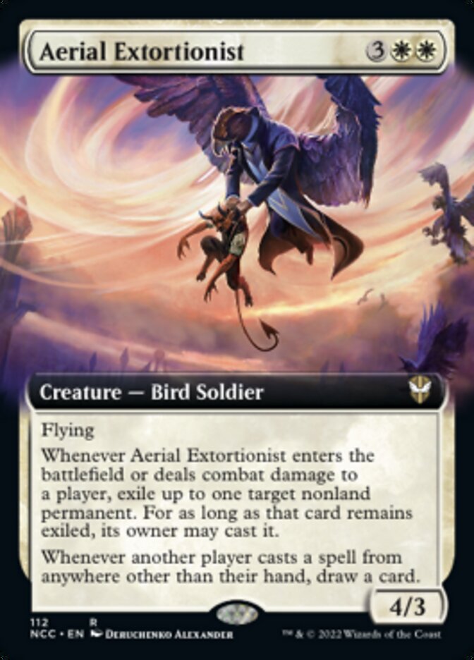 Aerial Extortionist (Extended Art) [Streets of New Capenna Commander] | Dumpster Cat Games