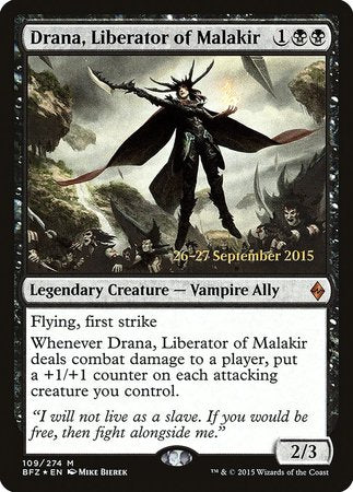Drana, Liberator of Malakir [Battle for Zendikar Promos] | Dumpster Cat Games
