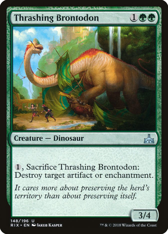 Thrashing Brontodon [Rivals of Ixalan] | Dumpster Cat Games