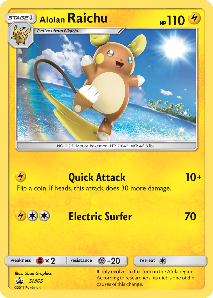 Alolan Raichu (SM65) [Sun & Moon: Black Star Promos] | Dumpster Cat Games