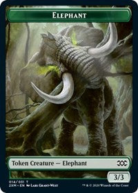 Elephant // Wurm (029) Double-sided Token [Double Masters Tokens] | Dumpster Cat Games