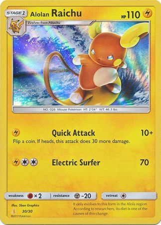 Alolan Raichu (30/30) [Sun & Moon: Trainer Kit - Alolan Raichu] | Dumpster Cat Games