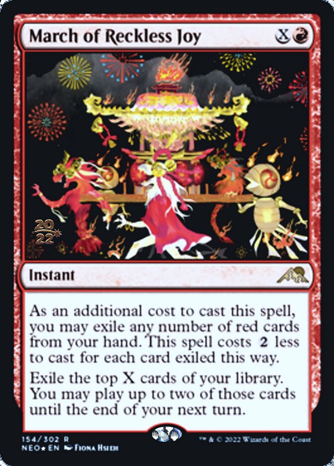 March of Reckless Joy [Kamigawa: Neon Dynasty Prerelease Promos] | Dumpster Cat Games