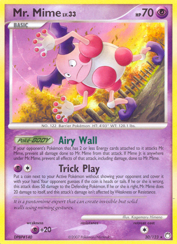 Mr. Mime (30/123) [Diamond & Pearl: Mysterious Treasures] | Dumpster Cat Games