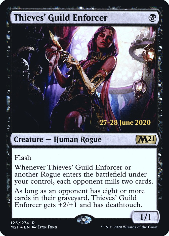 Thieves' Guild Enforcer  [Core Set 2021 Prerelease Promos] | Dumpster Cat Games