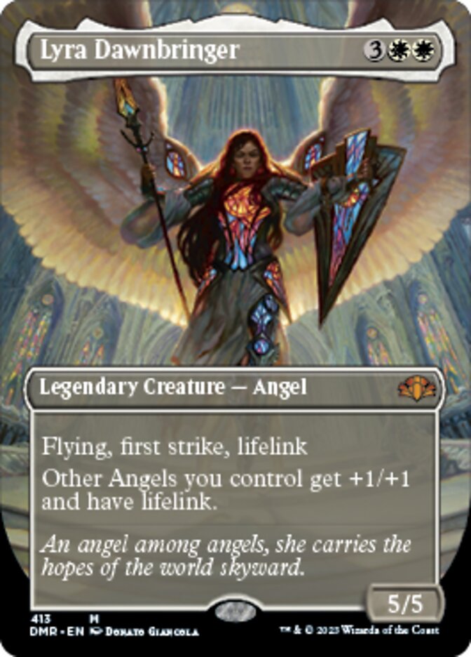 Lyra Dawnbringer (Borderless Alternate Art) [Dominaria Remastered] | Dumpster Cat Games