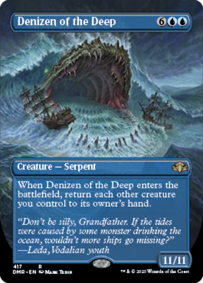 Denizen of the Deep (Borderless Alternate Art) [Dominaria Remastered] | Dumpster Cat Games