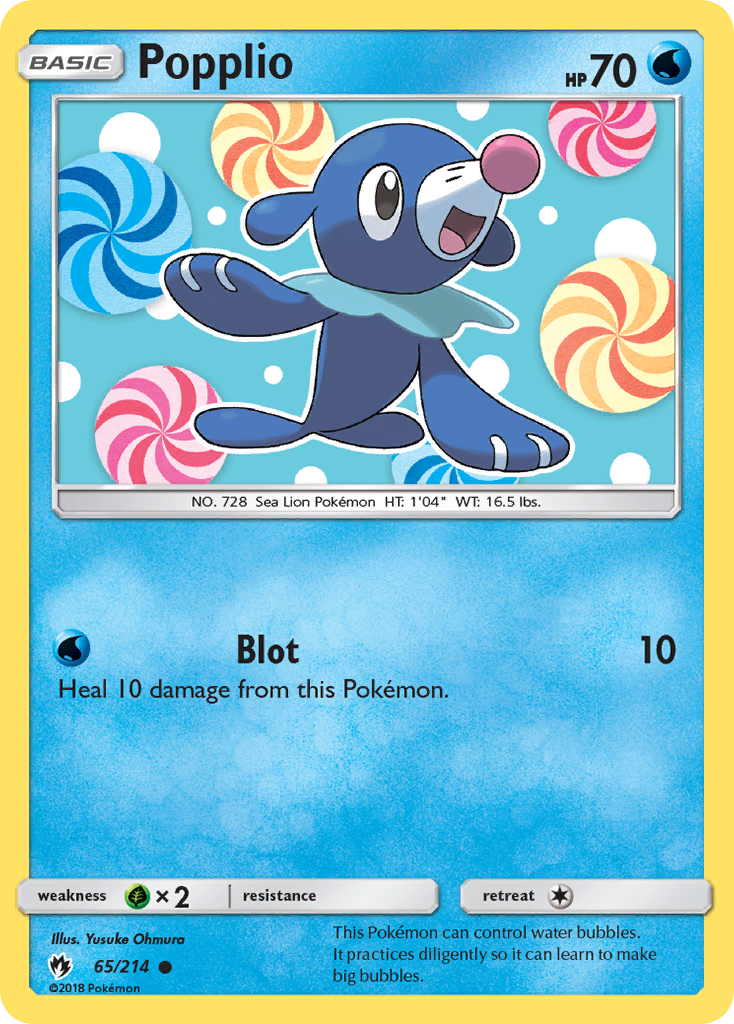 Popplio (65/214) [Sun & Moon: Lost Thunder] | Dumpster Cat Games