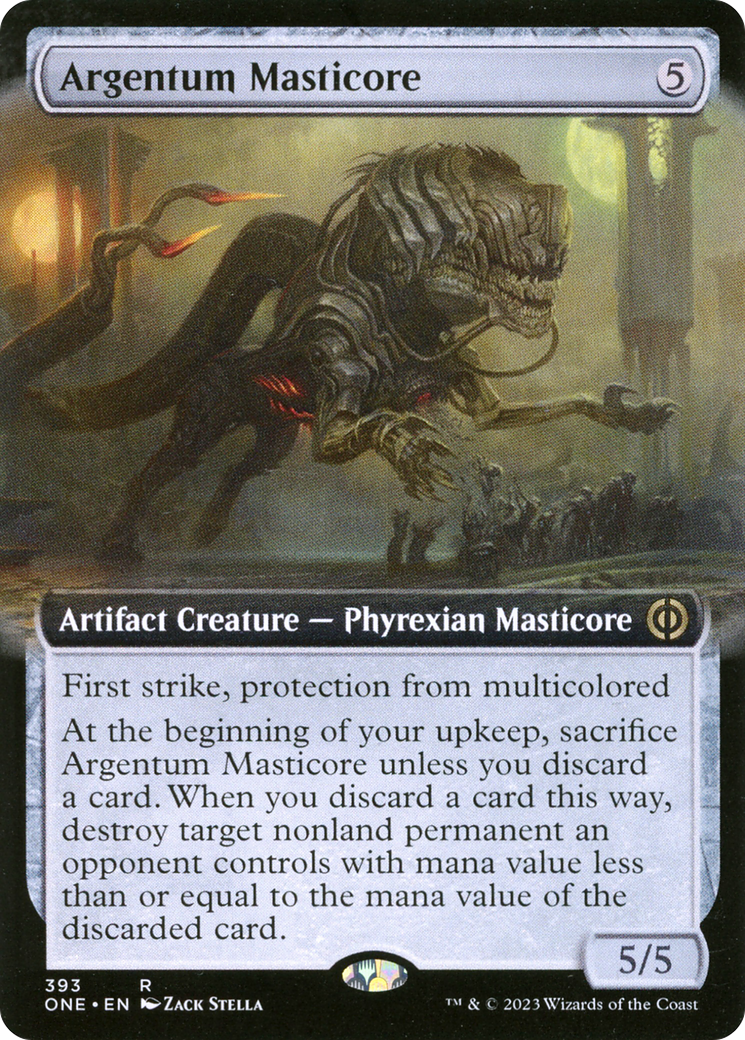 Argentum Masticore (Extended Art) [Phyrexia: All Will Be One] | Dumpster Cat Games