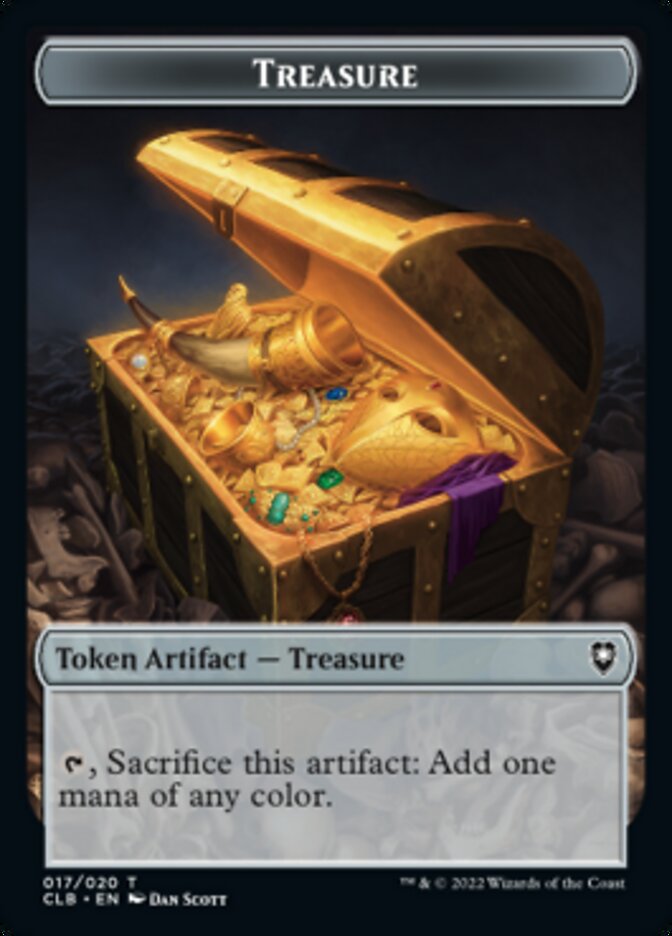 Treasure // Saproling Double-sided Token [Commander Legends: Battle for Baldur's Gate Tokens] | Dumpster Cat Games