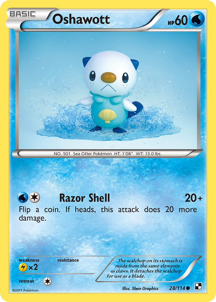 Oshawott (28/114) [Black & White: Base Set] | Dumpster Cat Games