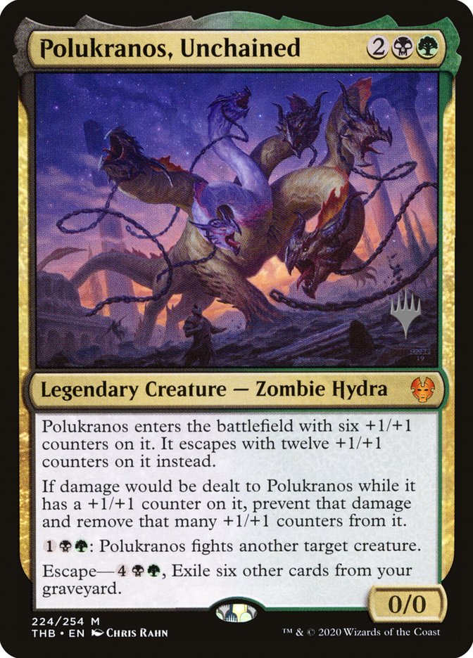 Polukranos, Unchained (Promo Pack) [Theros Beyond Death Promos] | Dumpster Cat Games