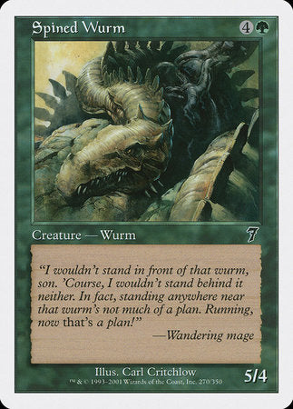 Spined Wurm [Seventh Edition] | Dumpster Cat Games