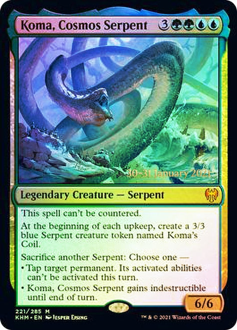 Koma, Cosmos Serpent  [Kaldheim Prerelease Promos] | Dumpster Cat Games