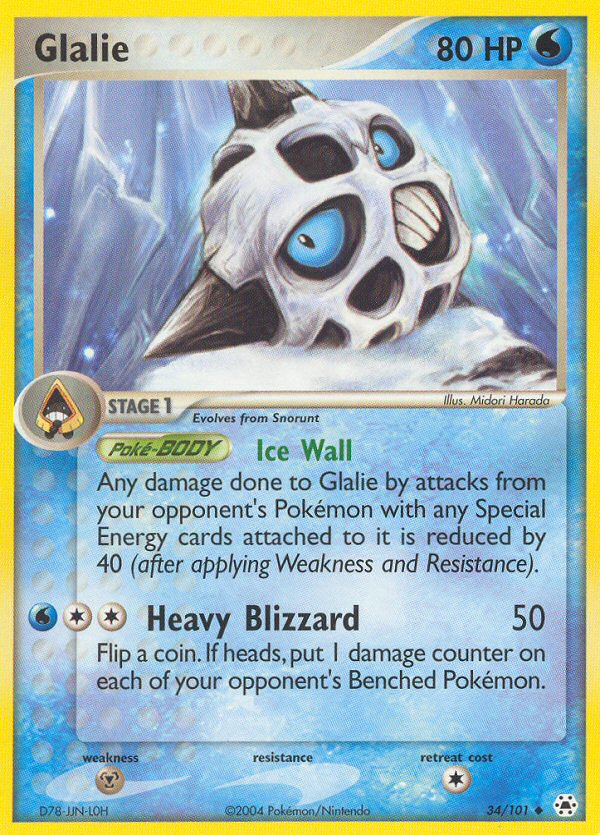 Glalie (34/101) [EX: Hidden Legends] | Dumpster Cat Games