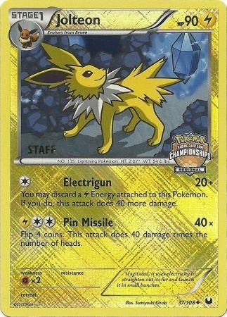 Jolteon (37/108) (Regional Championship 2013 Promo Staff) [Black & White: Dark Explorers] | Dumpster Cat Games