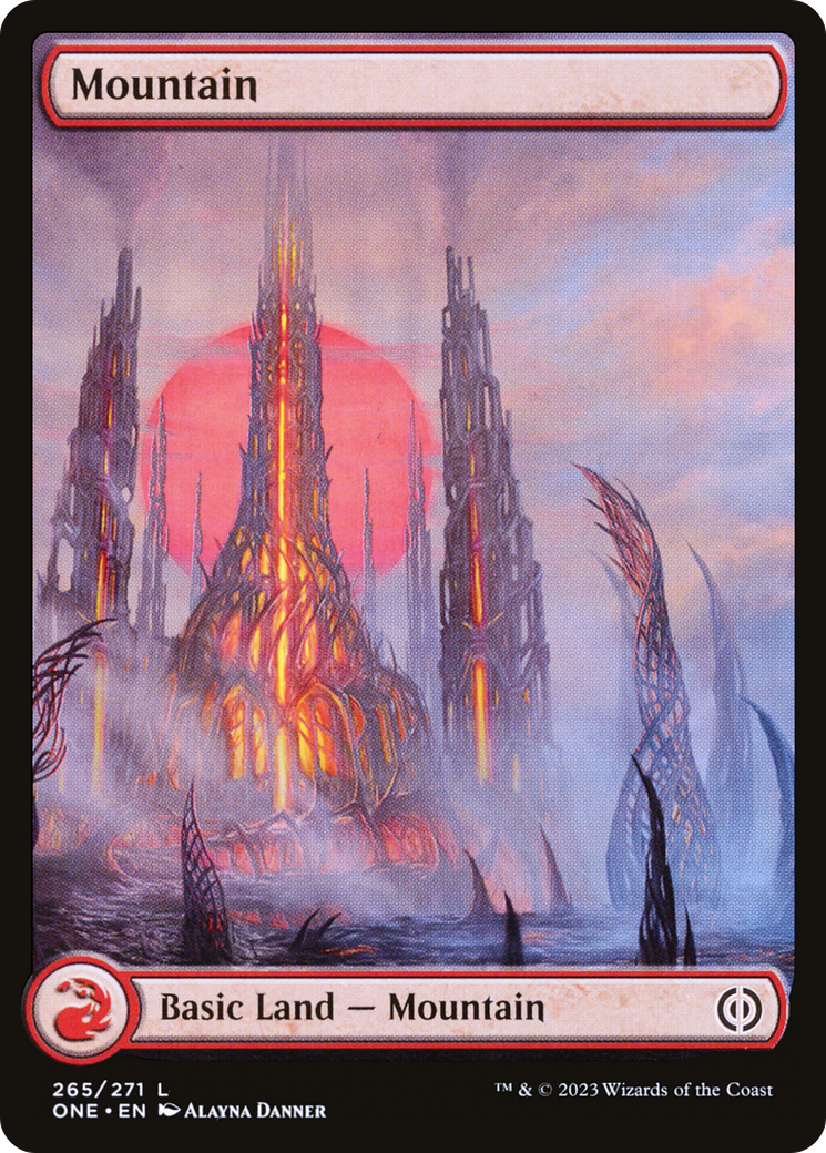Mountain (265) (Full-Art) [Phyrexia: All Will Be One] | Dumpster Cat Games