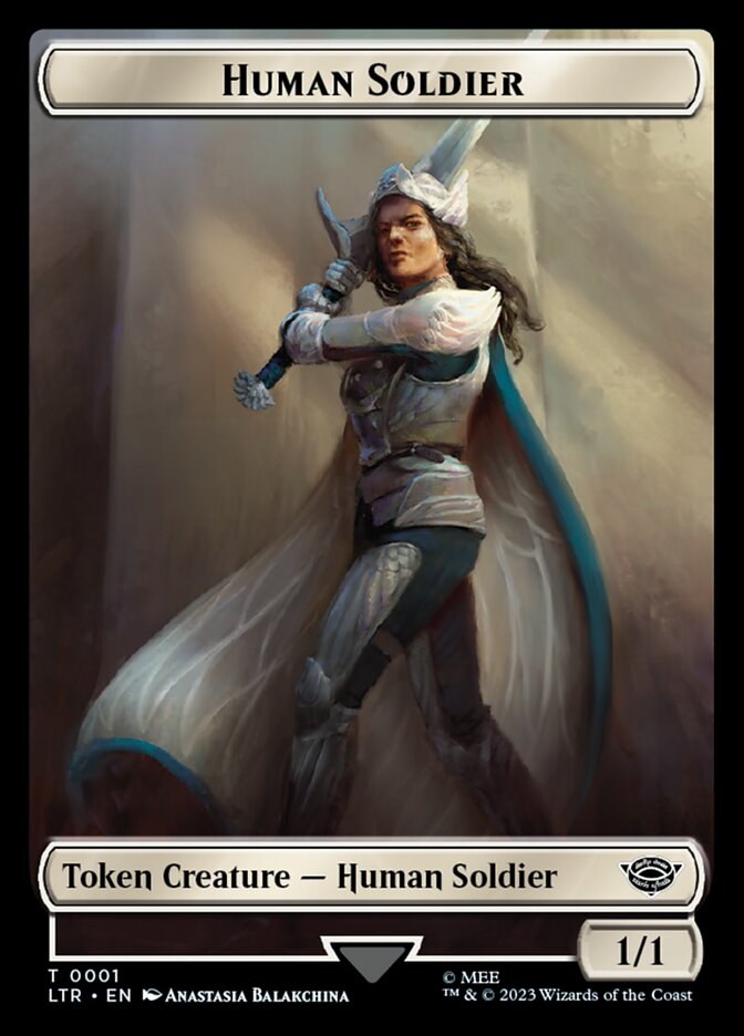 Human Soldier Token (01) [The Lord of the Rings: Tales of Middle-Earth Tokens] | Dumpster Cat Games
