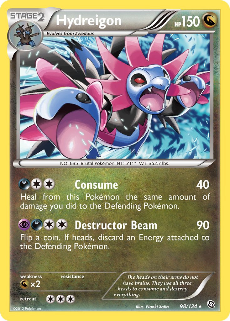 Hydreigon (98/124) (Cracked Ice Holo) (Theme Deck Exclusive) [Black & White: Dragons Exalted] | Dumpster Cat Games