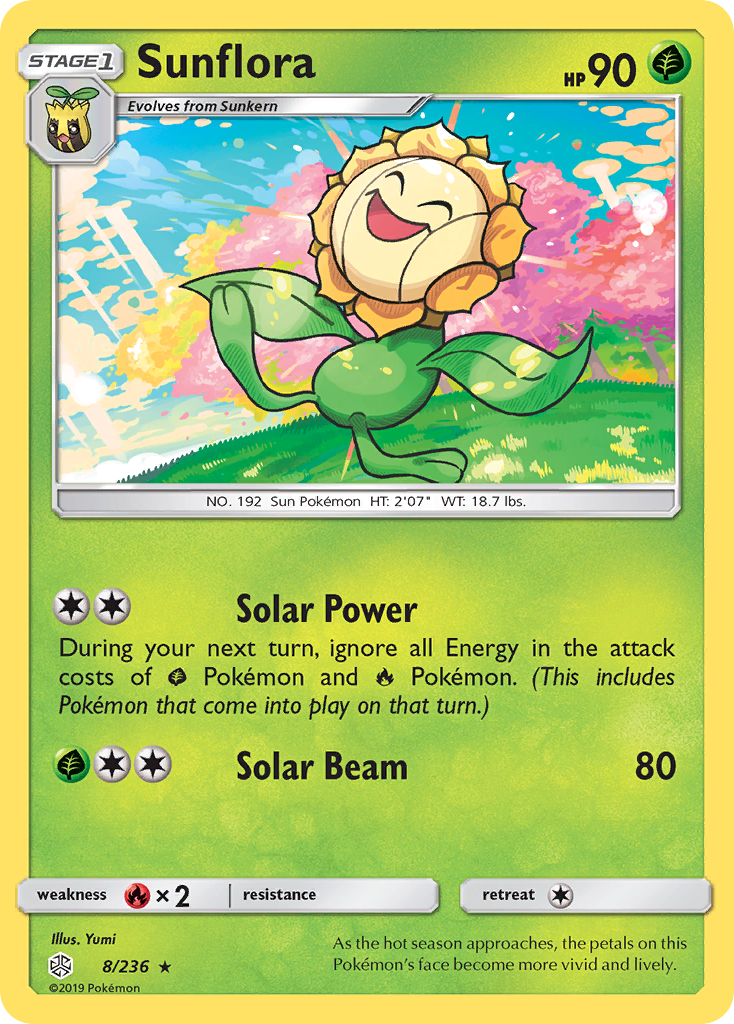 Sunflora (8/236) [Sun & Moon: Cosmic Eclipse] | Dumpster Cat Games