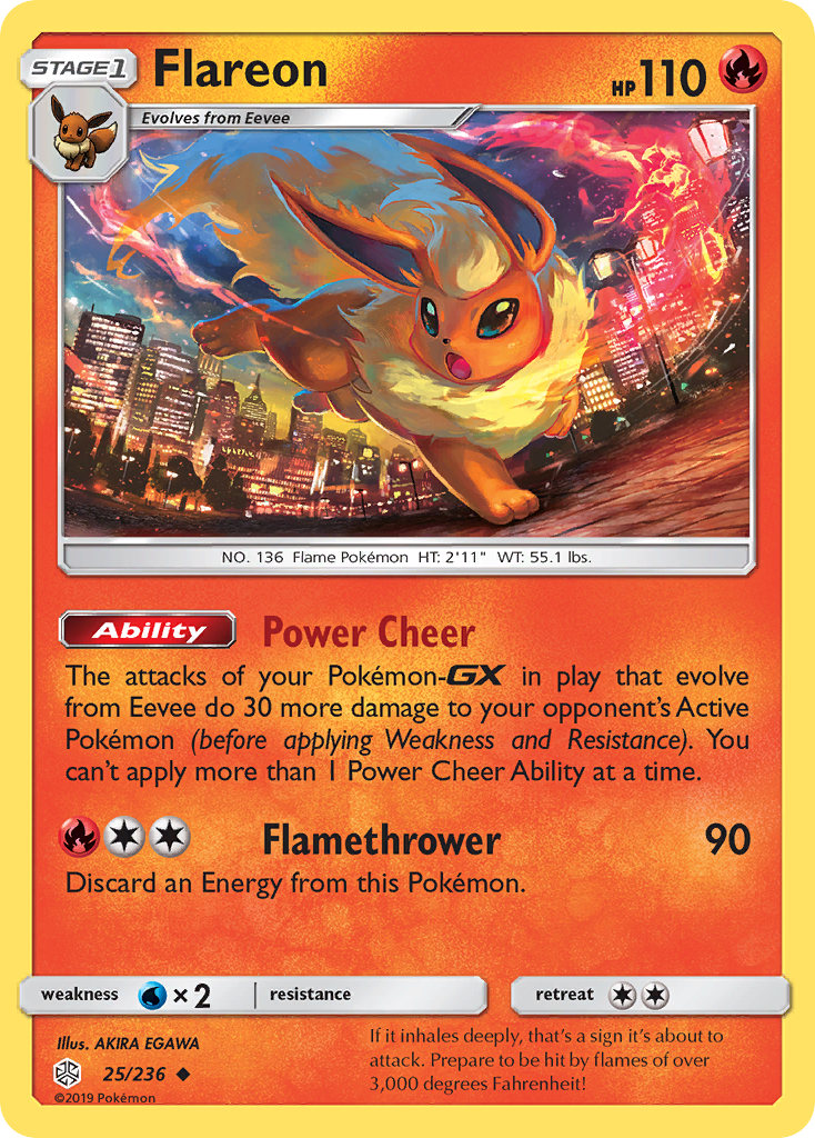 Flareon (25/236) [Sun & Moon: Cosmic Eclipse] | Dumpster Cat Games