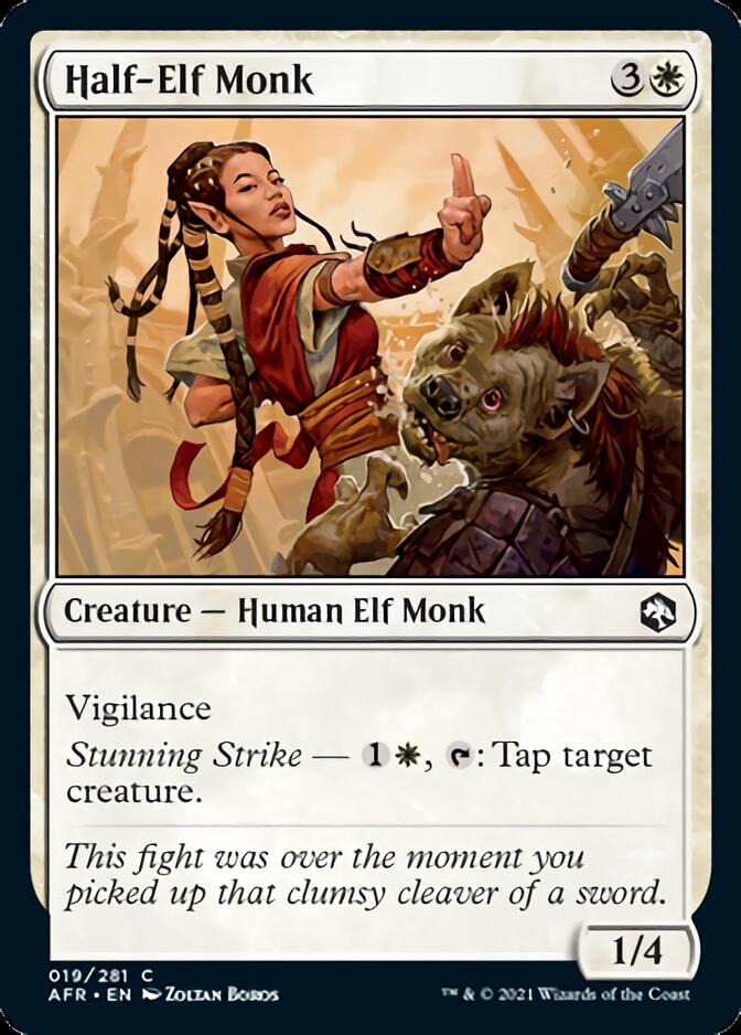 Half-Elf Monk [Dungeons & Dragons: Adventures in the Forgotten Realms] | Dumpster Cat Games