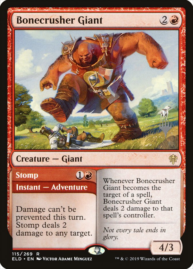 Bonecrusher Giant // Stomp (Promo Pack) [Throne of Eldraine Promos] | Dumpster Cat Games