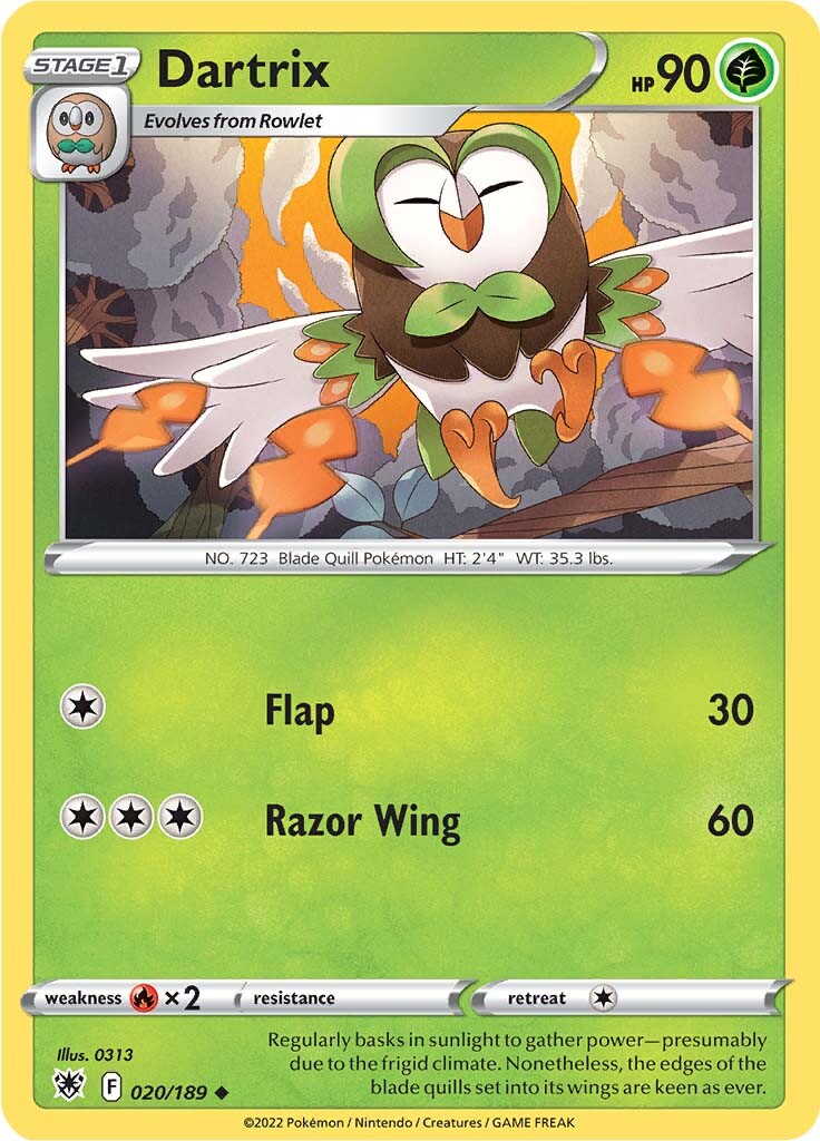 Dartrix (020/189) [Sword & Shield: Astral Radiance] | Dumpster Cat Games