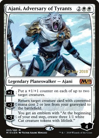 Ajani, Adversary of Tyrants [Core Set 2019 Promos] | Dumpster Cat Games